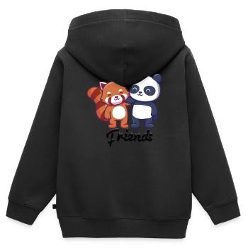 Freundschaft - Kinder Premium Organic Zip Hoodie - Schwarz - Hinten - AI Model Kid Male (0cm)