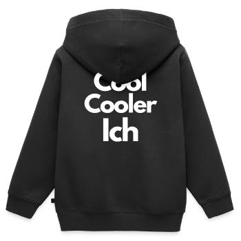Cool Cooler ICH - Kinder Premium Organic Zip Hoodie - Schwarz - Hinten - AI Model Kid Male (0cm)