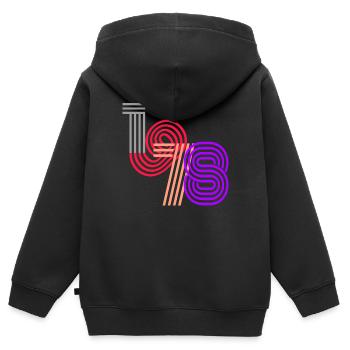 1978 - Sweat Premium à capuche zippé enfant bio - noir - Dos - AI Model Kid Male (0cm)