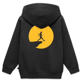 Falaises de Moon Runner - Sweat Premium à capuche zippé enfant bio - noir - Dos - AI Model Kid Male (0cm)