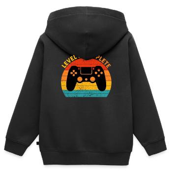 2. Hochzeitstag - Full Level 2 - Kinder Premium Organic Zip Hoodie - Schwarz - Hinten - AI Model Kid Male (0cm)