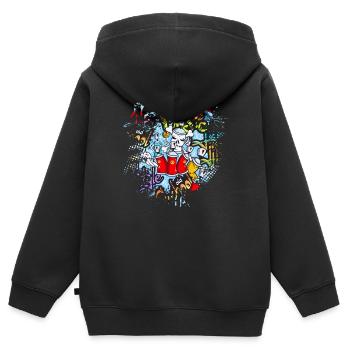 Graffitti - Kinder Premium Organic Zip Hoodie - Schwarz - Hinten - AI Model Kid Male (0cm)