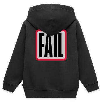 Logo d’échec du bouton - Sweat Premium à capuche zippé enfant bio - noir - Dos - AI Model Kid Male (0cm)