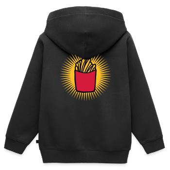 Strahlen Pommes Frites - Kinder Premium Organic Zip Hoodie - Schwarz - Hinten - AI Model Kid Male (0cm)