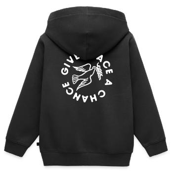 Give peace a chance - Kinder Premium Organic Zip Hoodie - Schwarz - Hinten - AI Model Kid Male (0cm)