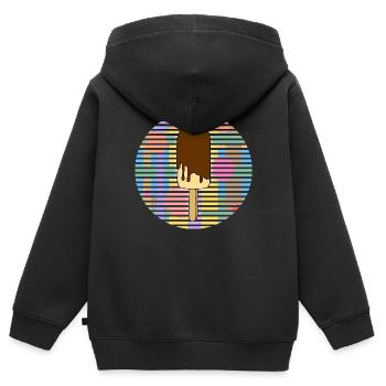 Eis - Kinder Premium Organic Zip Hoodie - Schwarz - Hinten - AI Model Kid Male (0cm)
