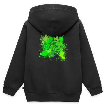 WASD - Kinder Premium Organic Zip Hoodie - Schwarz - Hinten - AI Model Kid Male (0cm)