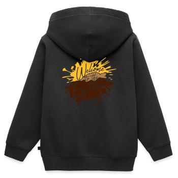 Merde dégoûtante ShitShow - Sweat Premium à capuche zippé enfant bio - noir - Dos - AI Model Kid Male (0cm)