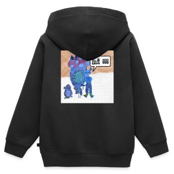 Animaux de conte de fées - Sweat Premium à capuche zippé enfant bio - noir - Dos - AI Model Kid Male (0cm)