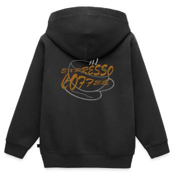 EXPRESSO COFFEE - Sweat Premium à capuche zippé enfant bio - noir - Dos - AI Model Kid Male (0cm)