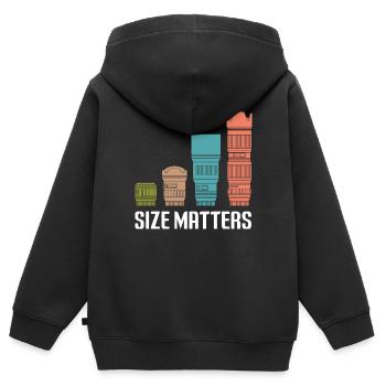 Size Matter Objektiv Foto Kamera Fotograf - Kinder Premium Organic Zip Hoodie - Schwarz - Hinten - AI Model Kid Male (0cm)