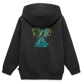 DERNIER TONNERRE - Sweat Premium à capuche zippé enfant bio - noir - Dos - AI Model Kid Male (0cm)