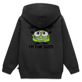 Not short fun sized - Kinder Premium Organic Zip Hoodie - Schwarz - Hinten - AI Model Kid Male (0cm)