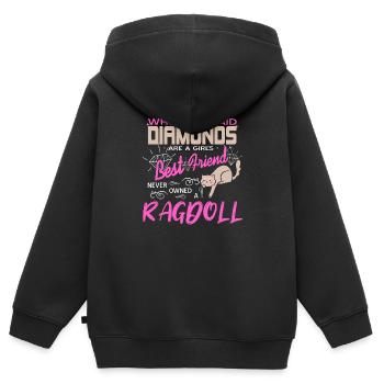 Never Owned A Ragdoll Cat Lover T-Shirt Present - Kinder Premium Organic Zip Hoodie - Schwarz - Hinten - AI Model Kid Male (0cm)