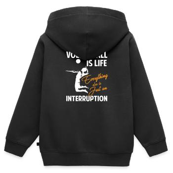 Sport Spieler Beachball Herzschlag - Kinder Premium Organic Zip Hoodie - Schwarz - Hinten - AI Model Kid Male (0cm)