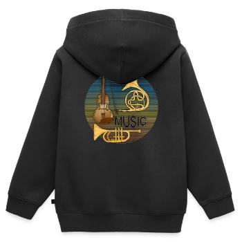 Musikinstrumente - Kinder Premium Organic Zip Hoodie - Schwarz - Hinten - AI Model Kid Male (0cm)