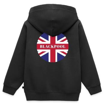Blackpool - Kinder Premium Organic Zip Hoodie - Schwarz - Hinten - AI Model Kid Male (0cm)