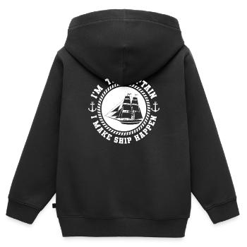 Croisière d’expédition de voiliers - Sweat Premium à capuche zippé enfant bio - noir - Dos - AI Model Kid Male (0cm)