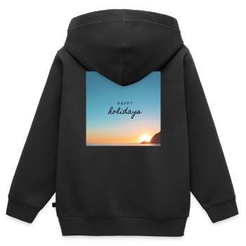 Happy Holidays! - Kinder Premium Organic Zip Hoodie - Schwarz - Hinten - AI Model Kid Male (0cm)