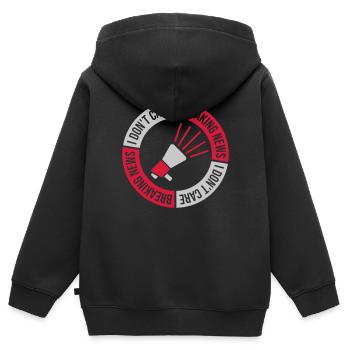 Breaking news don't care - Kinder Premium Organic Zip Hoodie - Schwarz - Hinten - AI Model Kid Male (0cm)