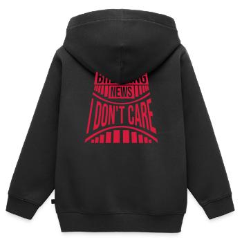 Breaking news don't care - Kinder Premium Organic Zip Hoodie - Schwarz - Hinten - AI Model Kid Male (0cm)