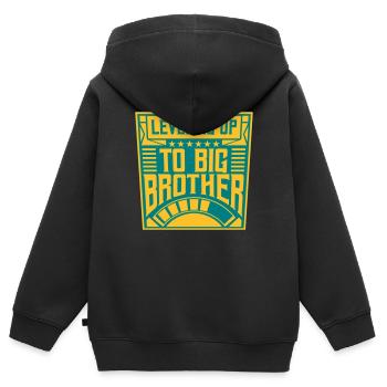 Leveling up big brother - Kids Premium Organic Zip-up Hoodie - black - Back - AI Model Kid Male (0cm)