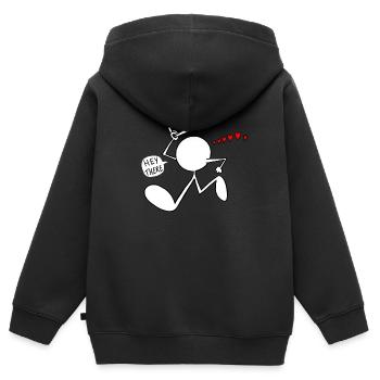 Hey There Plain Doodle - Kinder Premium Organic Zip Hoodie - Schwarz - Hinten - AI Model Kid Male (0cm)