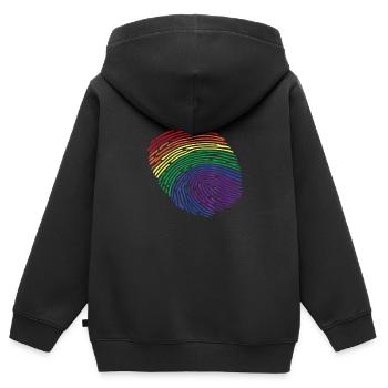 LGBTQ Fingerabdruck - Kinder Premium Organic Zip Hoodie - Schwarz - Hinten - AI Model Kid Male (0cm)