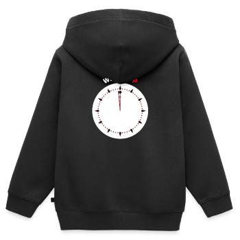 Wach auf - Kinder Premium Organic Zip Hoodie - Schwarz - Hinten - AI Model Kid Male (0cm)