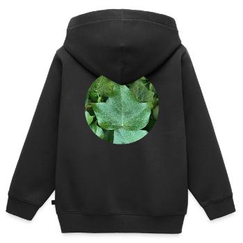 Efeu - Kinder Premium Organic Zip Hoodie - Schwarz - Hinten - AI Model Kid Male (0cm)