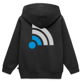 Symbol Verbindungsprobleme kein Wifi - Kinder Premium Organic Zip Hoodie - Schwarz - Hinten - AI Model Kid Male (0cm)