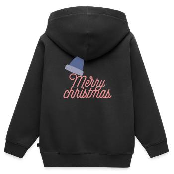 Merry christmas - Kinder Premium Organic Zip Hoodie - Schwarz - Hinten - AI Model Kid Male (0cm)
