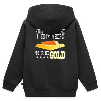 Gold Panner Gold Prospector Gold Miner Gold Gift - Kids Premium Organic Zip-up Hoodie - black - Back - AI Model Kid Male (0cm)