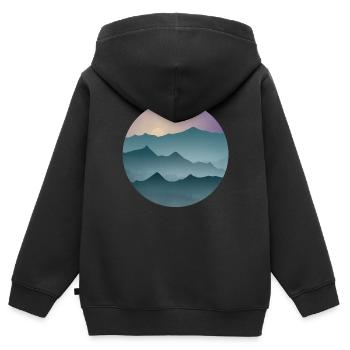 Bewaldete Berge - Kinder Premium Organic Zip Hoodie - Schwarz - Hinten - AI Model Kid Male (0cm)