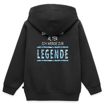 Ich werde nicht älter, ich werde zur Legende - Kinder Premium Organic Zip Hoodie - Schwarz - Hinten - AI Model Kid Male (0cm)