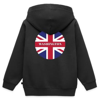 Washington - Sweat Premium à capuche zippé enfant bio - noir - Dos - AI Model Kid Male (0cm)