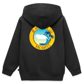 offene Stelle - Kinder Premium Organic Zip Hoodie - Schwarz - Hinten - AI Model Kid Male (0cm)