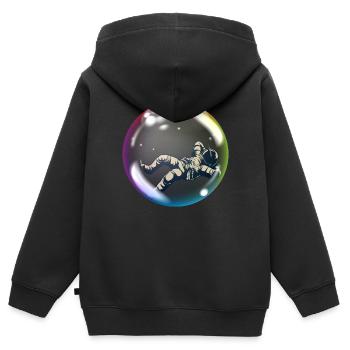 Astronaute - Sweat Premium à capuche zippé enfant bio - noir - Dos - AI Model Kid Male (0cm)