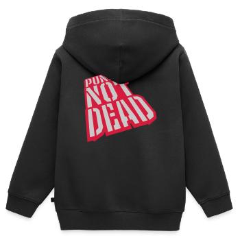 punks pas mort citation - Sweat Premium à capuche zippé enfant bio - noir - Dos - AI Model Kid Male (0cm)