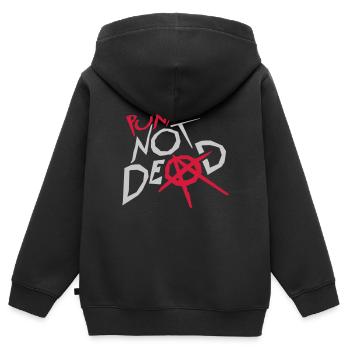 punks not dead Zitat - Kinder Premium Organic Zip Hoodie - Schwarz - Hinten - AI Model Kid Male (0cm)