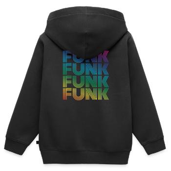 Funk Vintage - Kinder Premium Organic Zip Hoodie - Schwarz - Hinten - AI Model Kid Male (0cm)