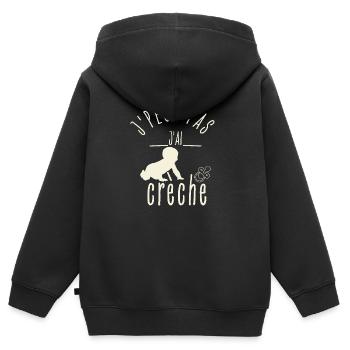 J'peux pas J'Ai Crèche - Sweat Premium à capuche zippé enfant bio - noir - Dos - AI Model Kid Male (0cm)
