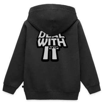 Cool Deal avec elle - Sweat Premium à capuche zippé enfant bio - noir - Dos - AI Model Kid Male (0cm)