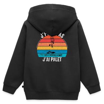 je peux pas j'ai palet idée cadeau palet rétro - Sweat Premium à capuche zippé enfant bio - noir - Dos - AI Model Kid Male (0cm)