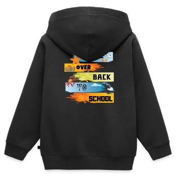 Spiel vorbei zurück zur Schule - Kinder Premium Organic Zip Hoodie - Schwarz - Hinten - AI Model Kid Male (0cm)