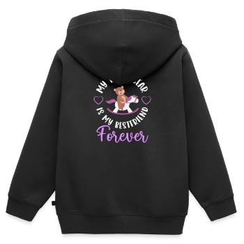 Teddy Kind Süß Stofftier - Kinder Premium Organic Zip Hoodie - Schwarz - Hinten - AI Model Kid Male (0cm)