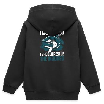 Weißer Hai Segeln Raubfisch - Kinder Premium Organic Zip Hoodie - Schwarz - Hinten - AI Model Kid Male (0cm)