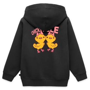 Chicks Rule Girlfriends Team - Kids Premium Organic Zip-up Hoodie - black - Back - AI Model Kid Male (0cm)