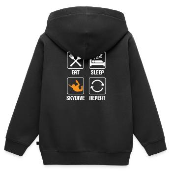 Fallschirm Parasailing Skydiver Luftsportart - Kinder Premium Organic Zip Hoodie - Schwarz - Hinten - AI Model Kid Male (0cm)