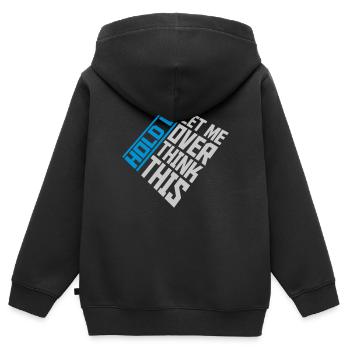 Let me overthink this - Kids Premium Organic Zip-up Hoodie - black - Back - AI Model Kid Male (0cm)